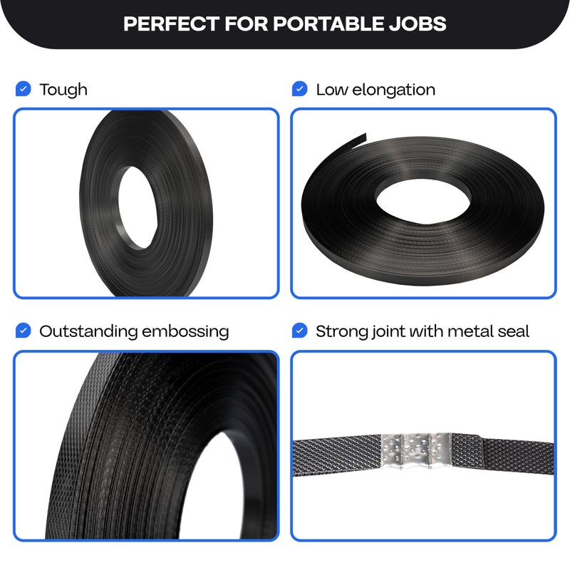 IDL Packaging 1/2" x 200' Polypropylene (PP) Strapping Coil (600 lbs Break Strength) in Ð¡ardboard Self-Dispenced Box - Lightweight and Affordable Poly Banding - Elastic and Flexible Packaging - Image 4